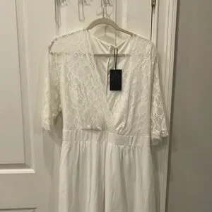 Pinup Fashion | Dresses | Plus Size White Lace And Chiffon Dress | Poshmark